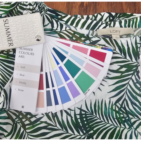 LOFT Green Palm Leaf Blouse - Picture 4 of 6